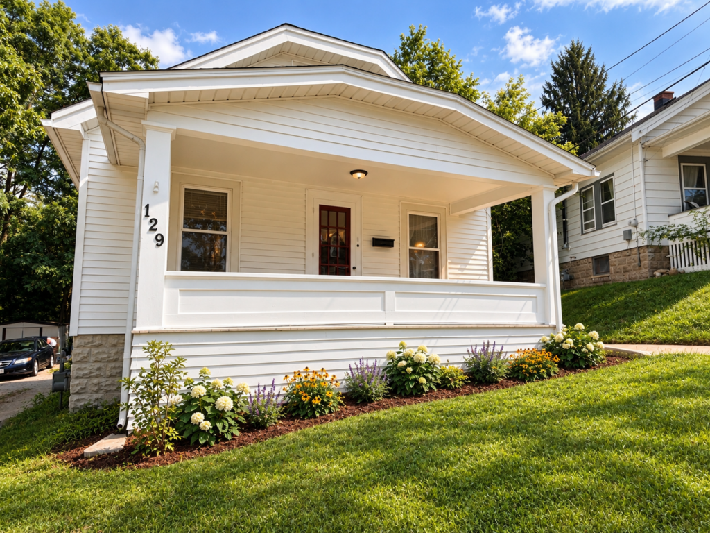 Front of waukesha rental house in summer