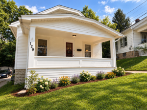 Front of waukesha rental house in summer